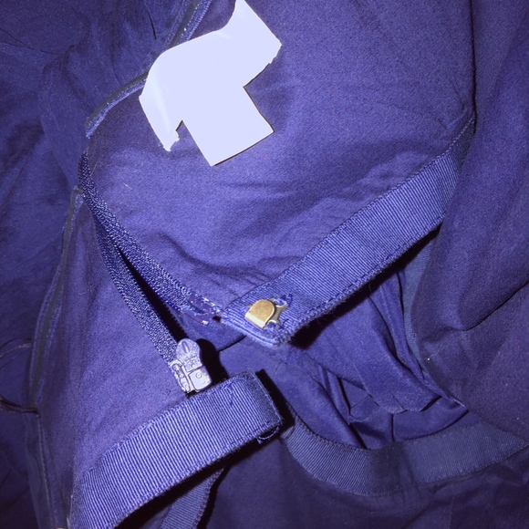 J CREW silk strapless zip back blue maxi dress - Picture 3 of 8